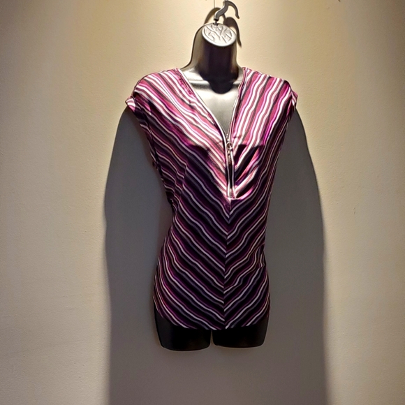 Ricki's Tops - COPY - Gorgeous purple Ricki's zipper stripe top
